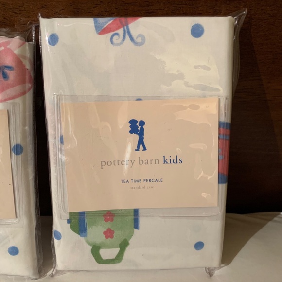 Pottery Barn Kids Tea Time Percale Standard Pillowcases - Picture 2 of 5